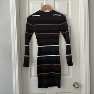 Cotton On Brown and Black Striped Sweater Dress